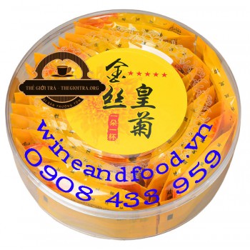 Trà hoa cúc vàng đại đóa hộp tròn 25 gói 2g