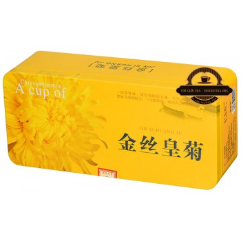 Trà hoa cúc Vàng sấy khô Jin Si Huang Ju hộp thiếc 20 gói