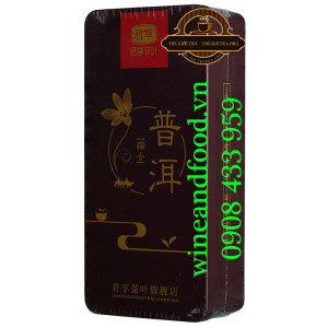 Trà Phổ Nhĩ chín hương nếp Quân Hưởng hộp thiếc 252g