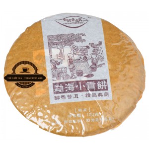 Trà phổ nhĩ chín tiểu cống bính Mạnh Hải 100g