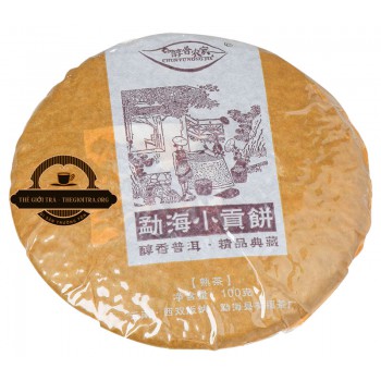 Trà phổ nhĩ chín tiểu cống bính Mạnh Hải 100g