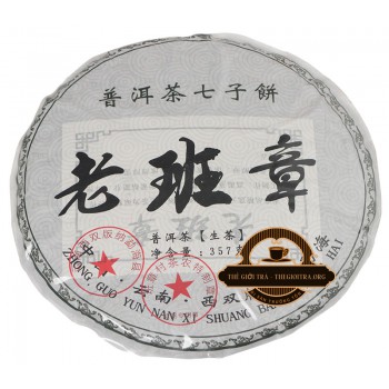 Trà Phổ Nhĩ sống Lão Ban Chương Minh Kiều bánh 357g