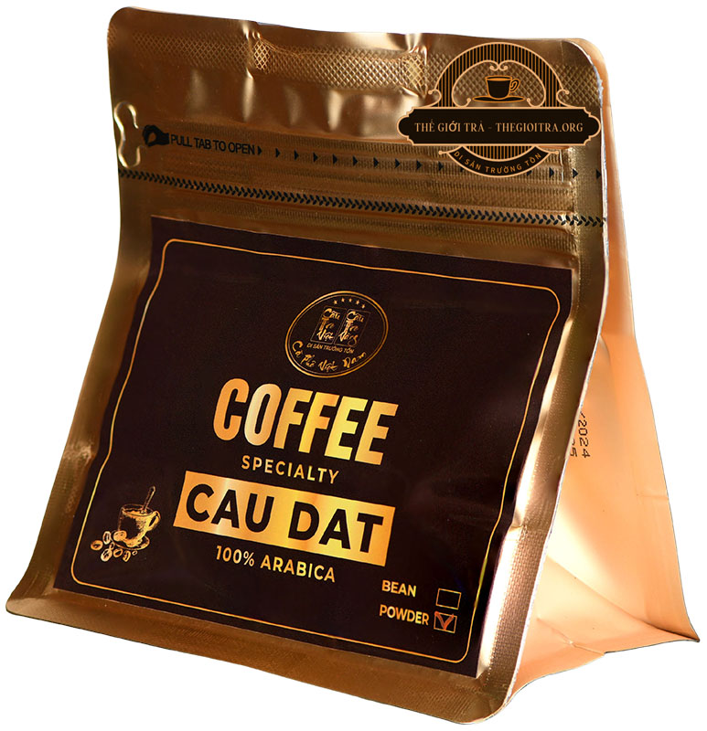 Cà phê Cầu Đất Arabica rang xay CTV túi zip 100g