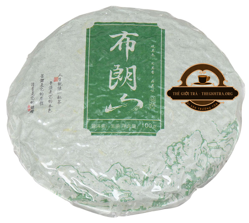 Hình ảnh trà Phổ Nhĩ sống Bố Lãng Sơn Bulangshan bánh 100g